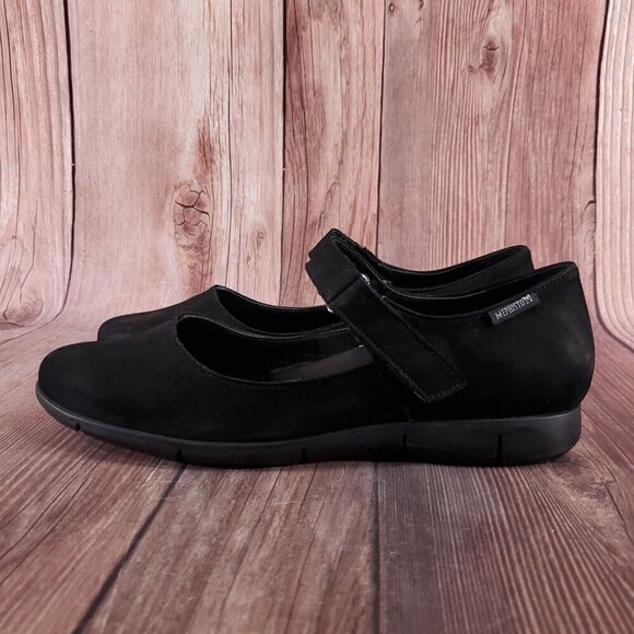 Mephisto Womens Size 10 Jenyfer Nubuck Mary Jane Shoes Black Suede Air-Jet - Picture 2 of 15